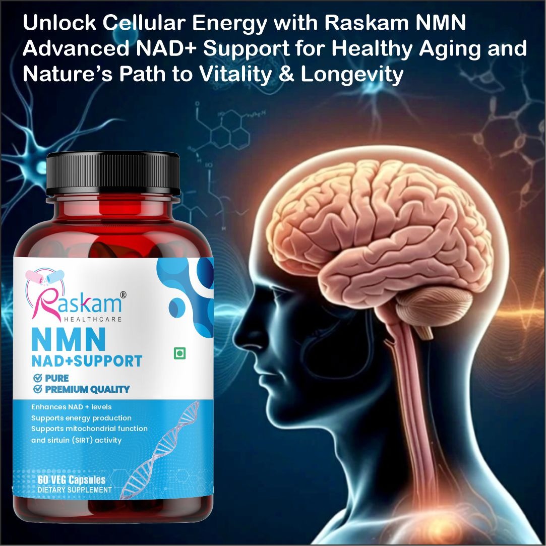 Raskam NMN 500mg capsules | Ultra-Pure 99% NMN for Longevity & Anti-Aging | NAD+ Boost, Cellular Energy & DNA Repair Support