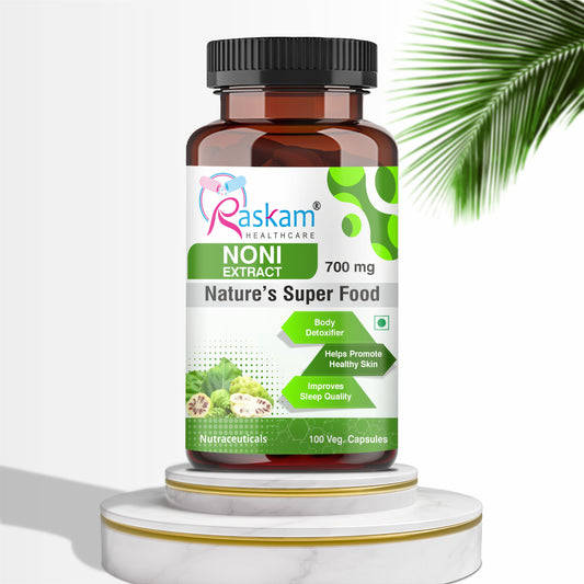Raskam Noni Extract 700mg-100 Veg Capsules-Good For Body Detoxifier, Immunity Booster, Joint Pain Relief , Restful Sleep