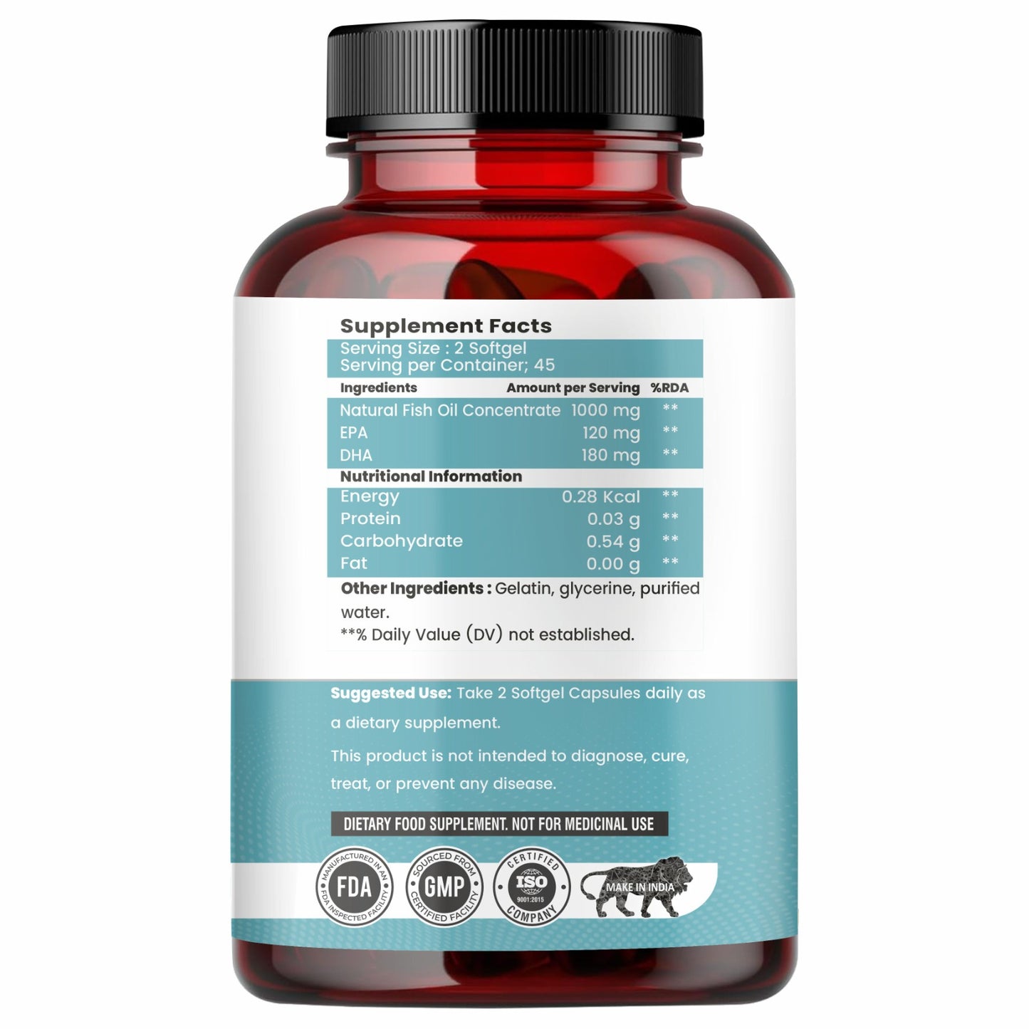 Raskam Omega 3 - 90 Softgels- For Men And Women,Omega3  2-3 Serving , for Brain, Heart, Eyes, and Joints Health