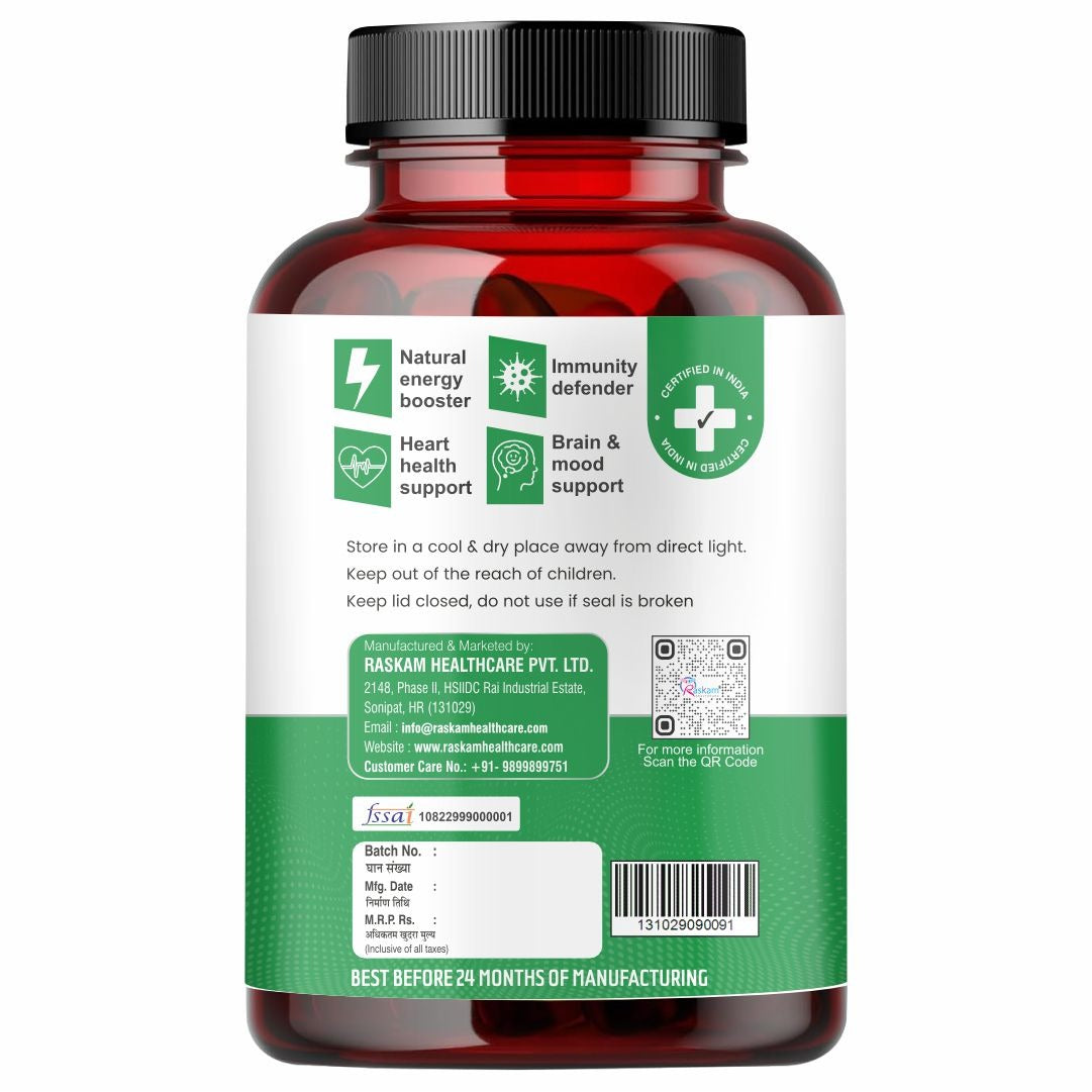 Raskam Organic Moringa Tablet with 1200mg moringa Leaves Extract | Moringa Powder Tablets for Immunity, Digestion & Energy | Moringa Leaves 120 Tablets