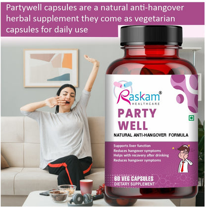 Raskam Party Well 60 Capsules- Anti Hangover Formula