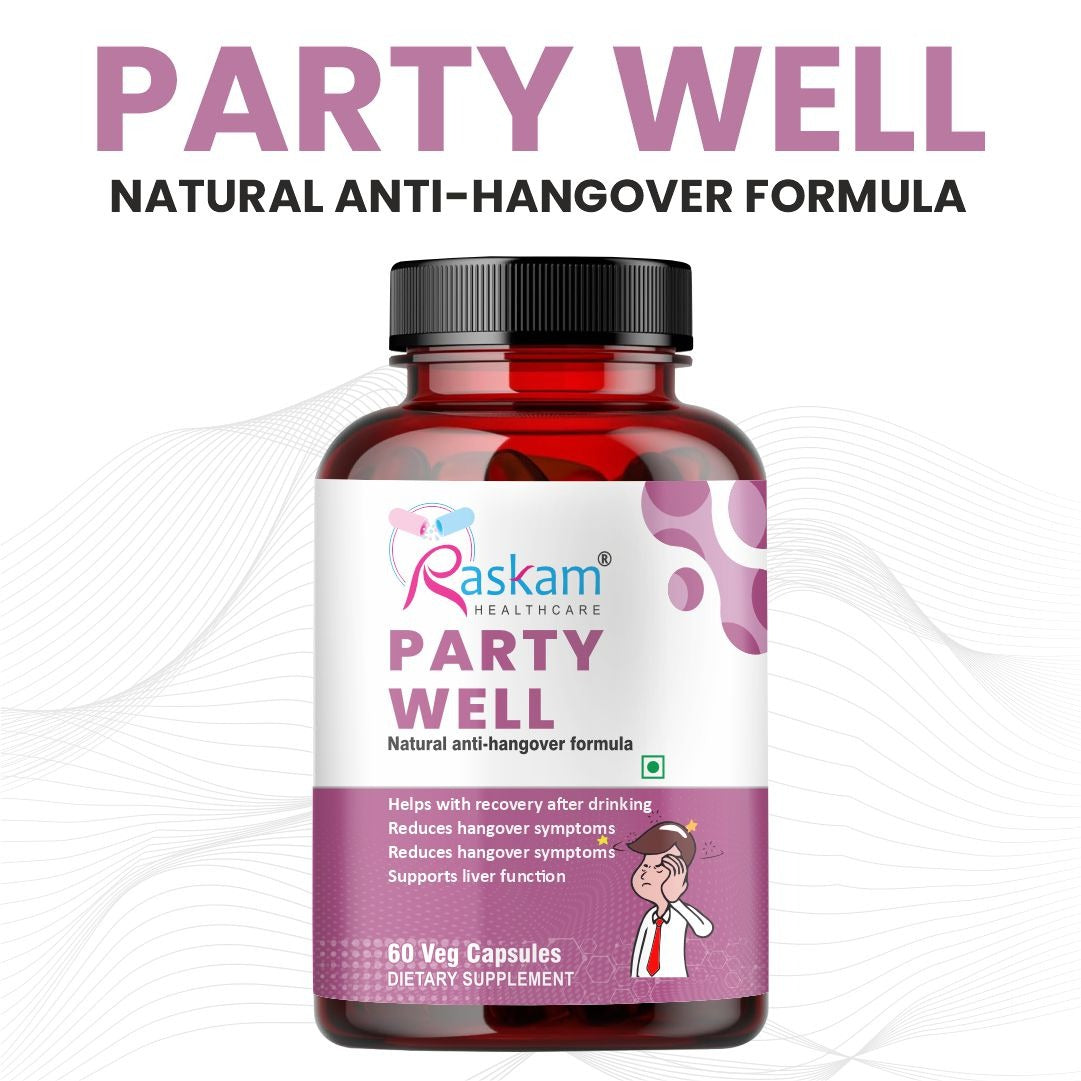 Raskam Party Well 60 Capsules- Anti Hangover Formula