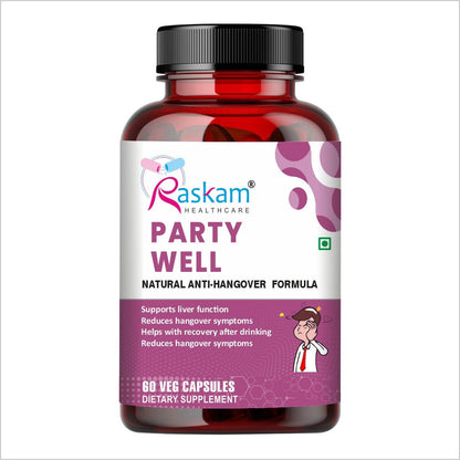 Raskam Party Well 60 Capsules- Anti Hangover Formula