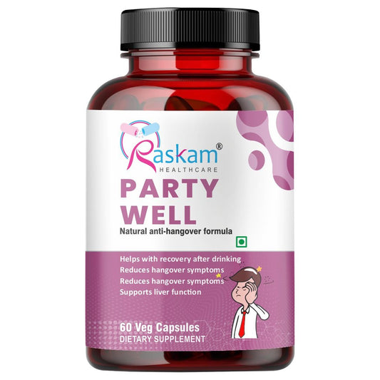 Raskam Party Well 60 Capsules- Anti Hangover Formula