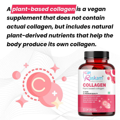 Raskam Plant Blased Collagen-60 capsules Supports Natural Collagen Formation & Skin Regeneration