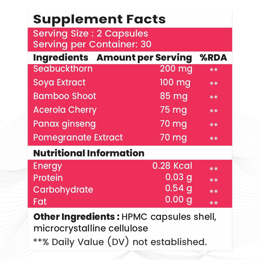 Raskam Plant Blased Collagen-60 capsules Supports Natural Collagen Formation & Skin Regeneration