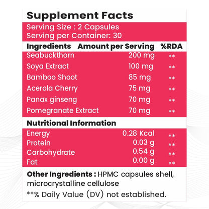 Raskam Plant Blased Collagen-60 capsules Supports Natural Collagen Formation & Skin Regeneration