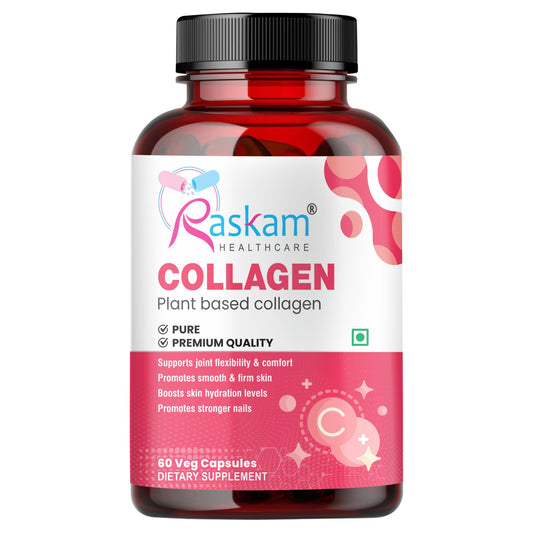 Raskam Plant Blased Collagen-60 capsules Supports Natural Collagen Formation & Skin Regeneration