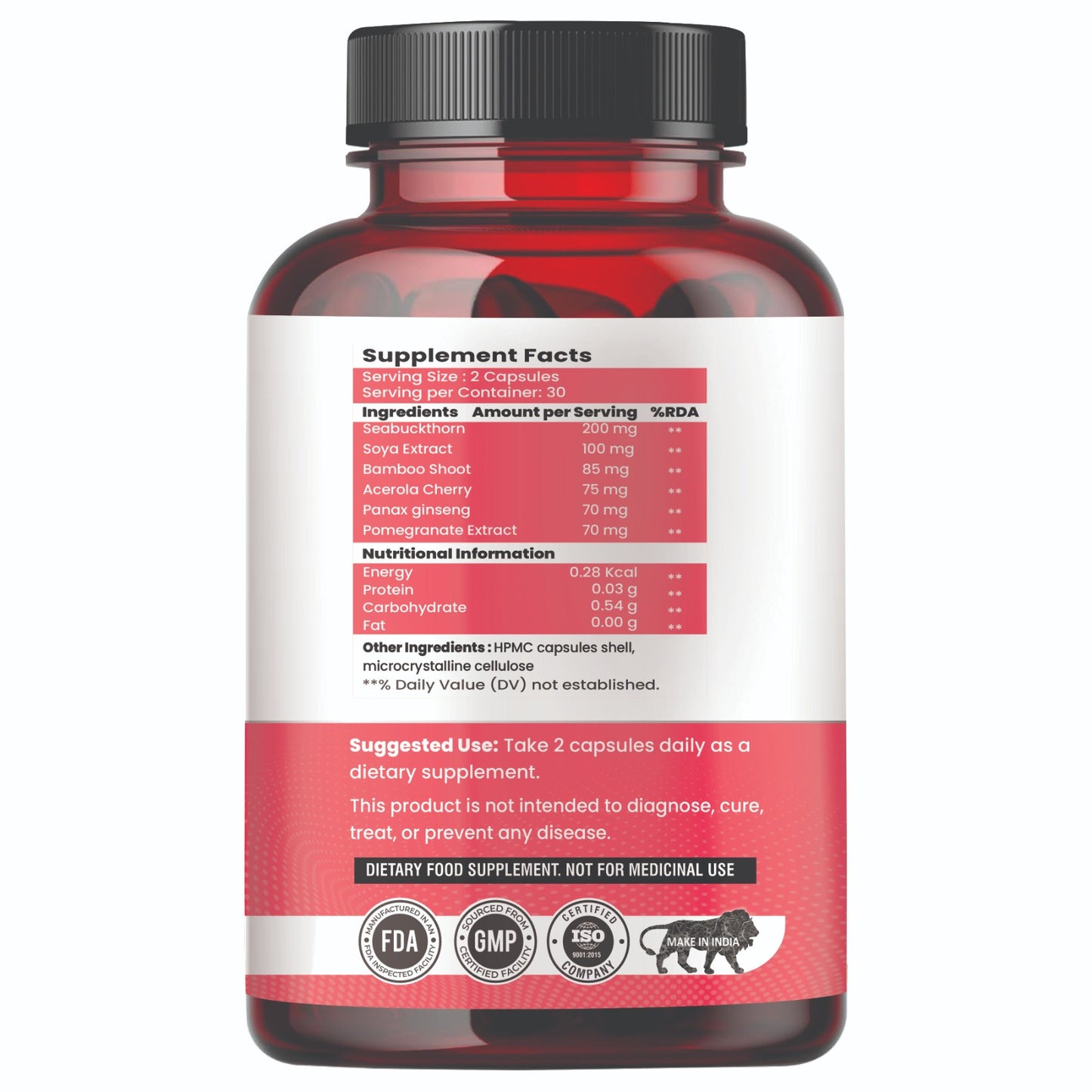 Raskam Plant Blased Collagen-60 capsules Supports Natural Collagen Formation & Skin Regeneration
