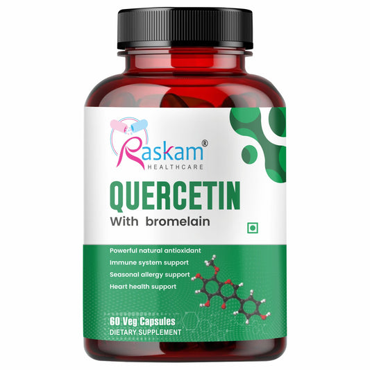 Quercetin with Bromelain Capsules | Immune & Respiratory Support | Powerful Antioxidant Formula | Promotes Cardiovascular & Joint Wellness | 60 Veg Capsules