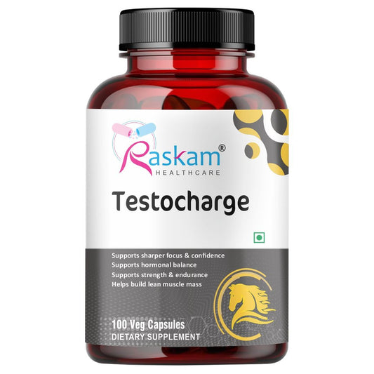Raskam Testocharge - 100 Capsules Supports Strength & Stamina, For Men