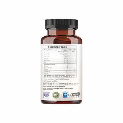 Raskam Vitamin D3 with K2- 100 capsules- Supports Stronger Immunity & Bone & Heart Health | Healthy Heart For Men And Women