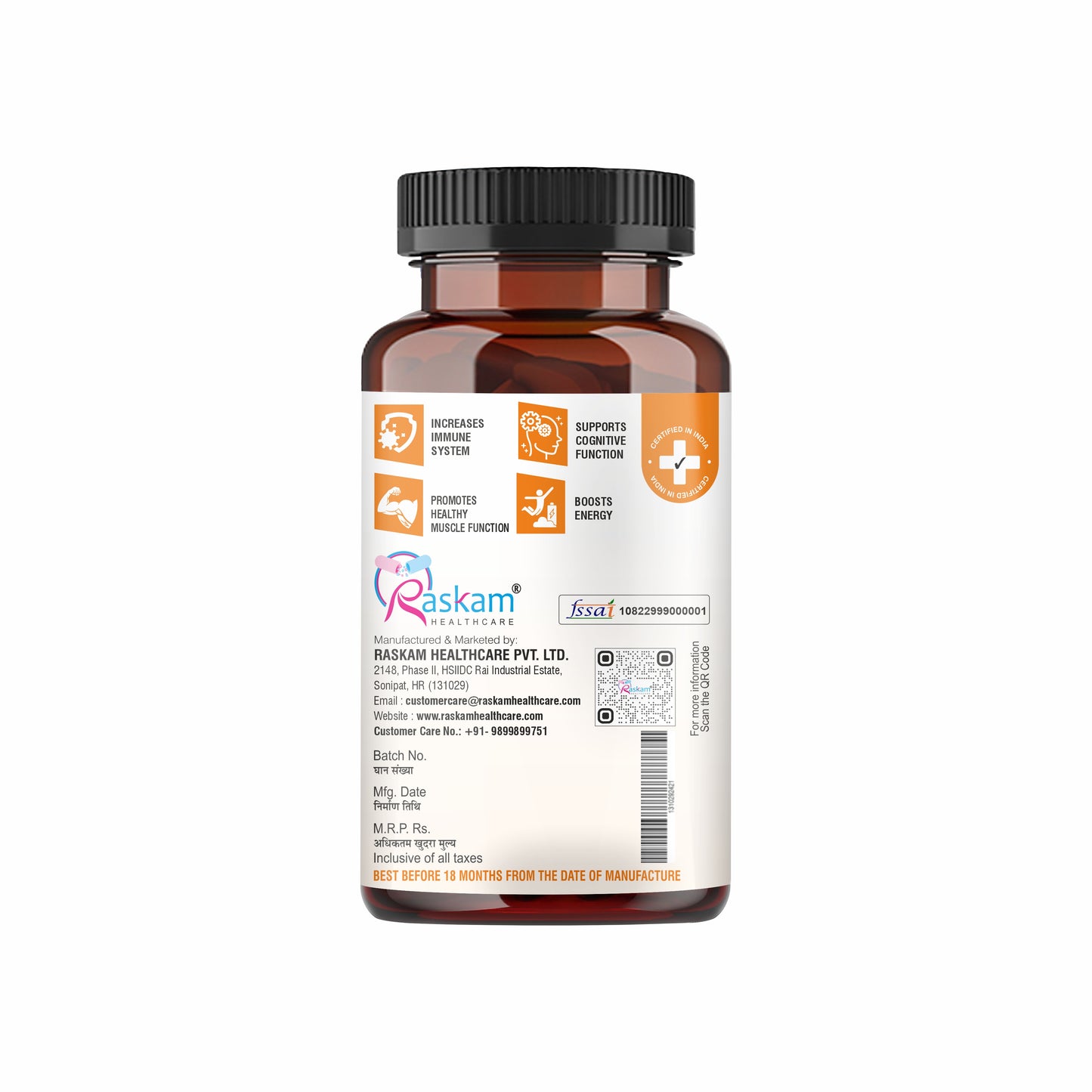 Raskam Vitamin D3 with K2- 100 capsules- Supports Stronger Immunity & Bone & Heart Health | Healthy Heart For Men And Women