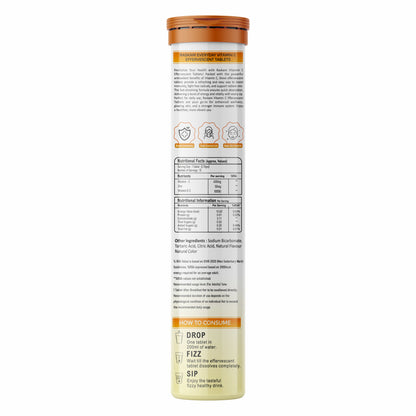 Raskam Vitamin C Effervescent Tablets with Zinc + Vitamin D3 | Natural and Organic Immunity Booster | Refreshing Orange Flavor | 500mg Vitamin C (Pack of 15 Effervescent Tablets)