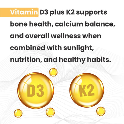 Raskam Vitamin D3 with K2- 100 capsules- Supports Stronger Immunity & Bone & Heart Health | Healthy Heart For Men And Women