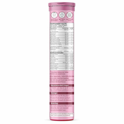 Raskam Glutashine Up 11 In 1 |Japanese L-Glutathione With Collagen | Aloe vera| Biotin | Vitamin-C | Hyaluronic Acid For Skin Glow & Hydration | 15 Fizz Tablets | In Orange  Flavor