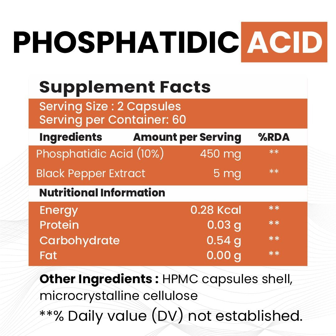 Raskam Phosphatidic Acid Capsules Enriched Phospholipid Complex for brain & cognitive health, 120 Veg Caps
