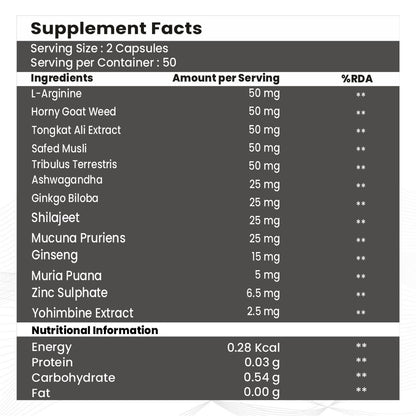 Raskam Testocharge - 100 Capsules Supports Strength & Stamina, For Men