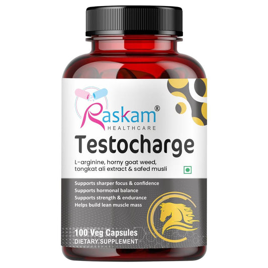 Raskam Testocharge - 100 Capsules Supports Strength & Stamina, For Men