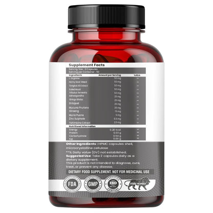 Raskam Testocharge - 100 Capsules Supports Strength & Stamina, For Men