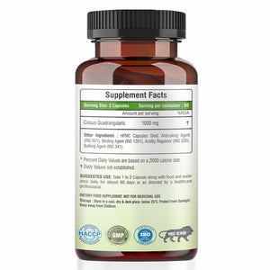 Raskam Cissus Quadrangularis Extract 1000mg - 100 Veg Capsules