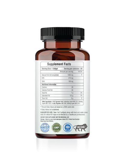 Raskam Omega 3 - 90 Softgels- For Men And Women,Omega3  2-3 Serving , for Brain, Heart, Eyes, and Joints Health